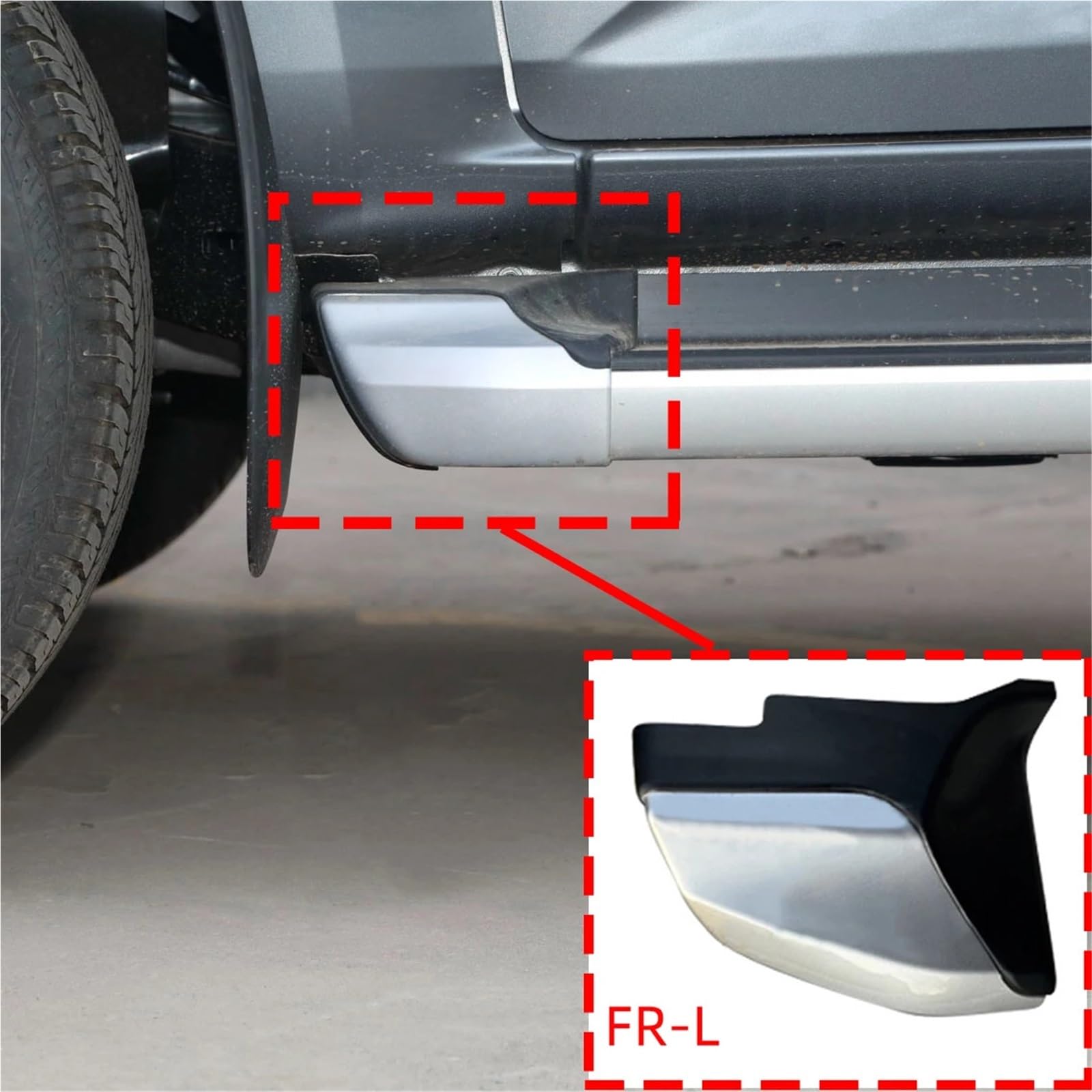 pedal pie Tapa de estribo lateral para puerta de coche, compatible con ISUZU D-MAX D MAX RG 2021-2024, accesorios para estribos.(Silver Front Right)