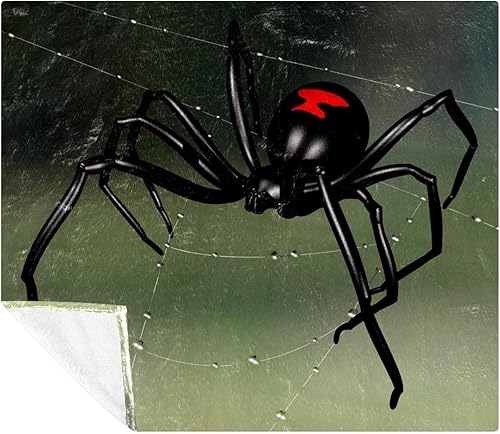 Manta de forro polar para sofá, acogedora, ligera y suave, para adultos y niños, 59.0 x 51.1 pulgadas, araña viuda negra