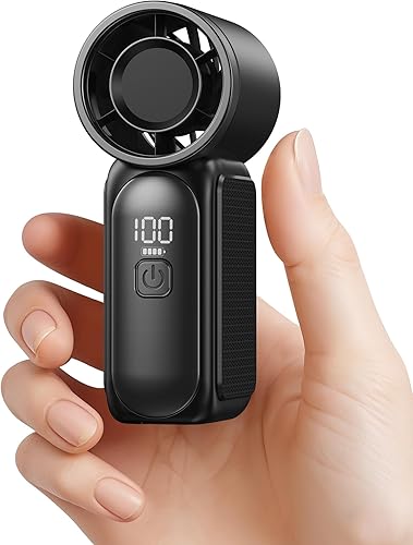 Gaiatop Mini ventilador portátil de mano, 6 velocidades 16900 RPM, ventilador personal de alta velocidad con pantalla LED, recargable por USB, mini