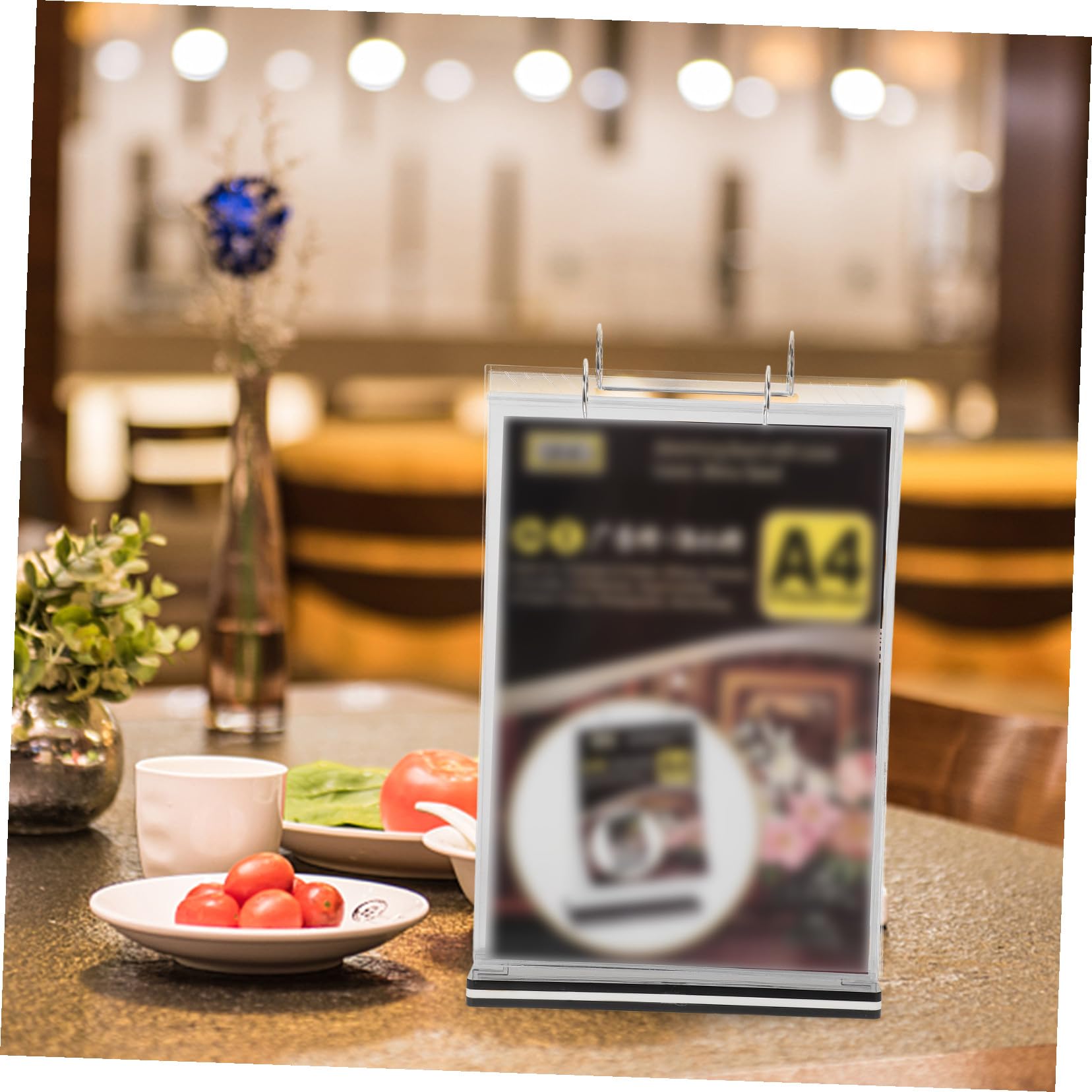 SOLUSTRE Soporte de Acrílico para Menús Sobremesa para Bares Restaurantes y Cafeterías Soporte para Documentos de Referencia