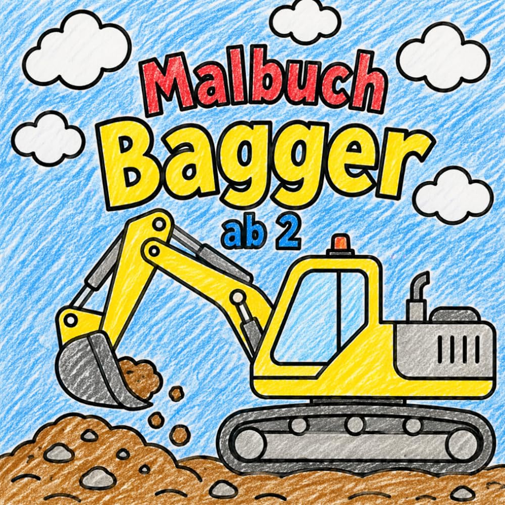 Malbuch Bagger ab 2: Bagger, Betonmischer, Schwertransporter, und viele andere Fahrzeuge