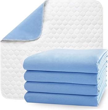 Incontinence Bed Pads for Adult 34x36 4 Pack, Waterproof Underpads for Adults Bedwetting, and Pet Accidents, Durable Quality