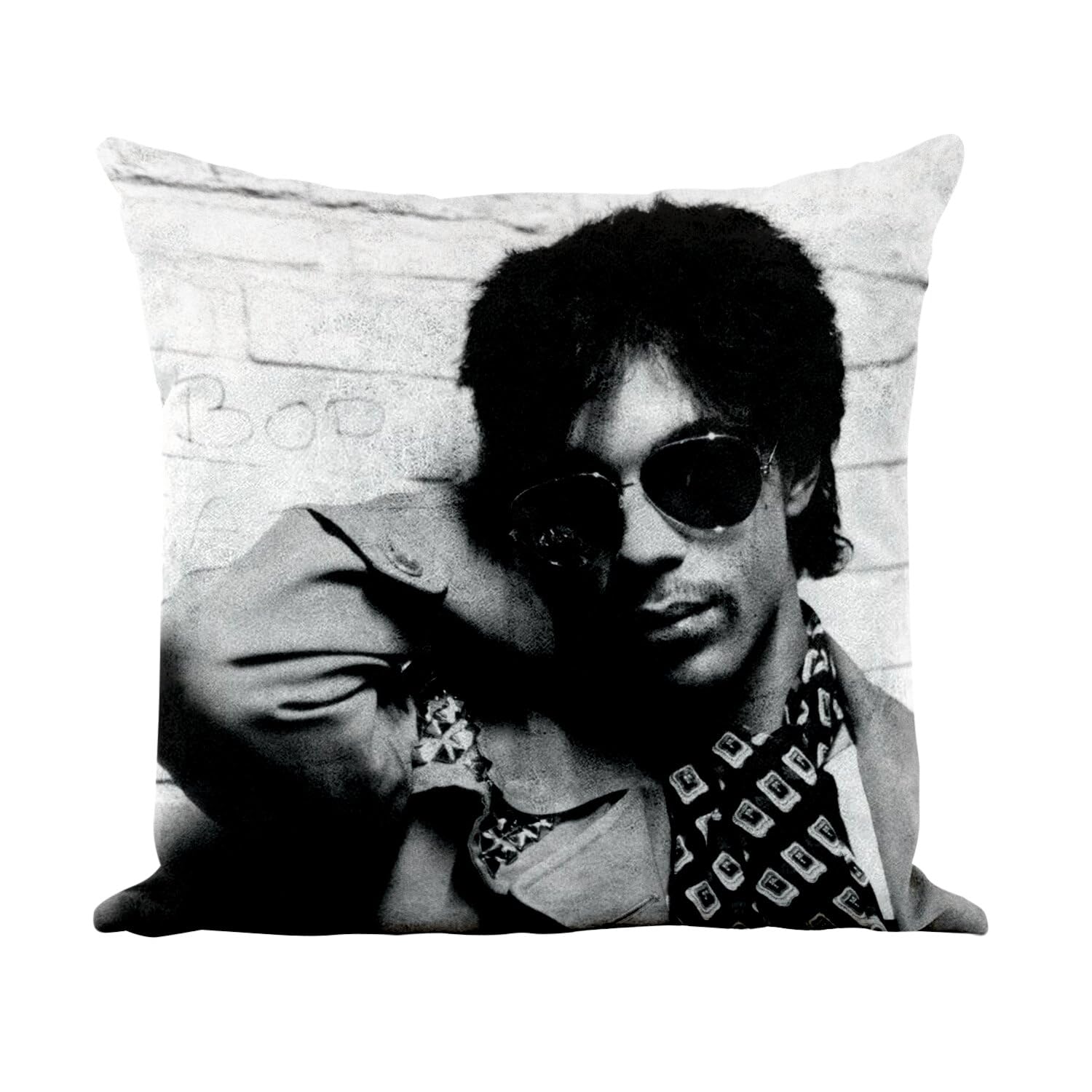 Coussin similicuir blanc cadeau idéal fan de musique pop star et chanteur funk