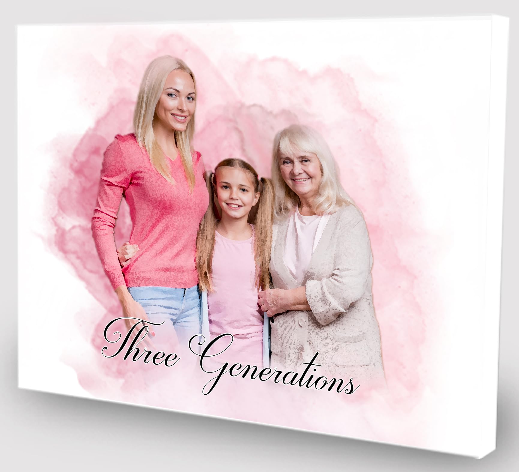 Star Online Personalised Gift for Mum From Daughter Mothers Day Canvas Portrait Photo Present For Grandma, Nana Family Generation Picture Frame (Generation of Love)
