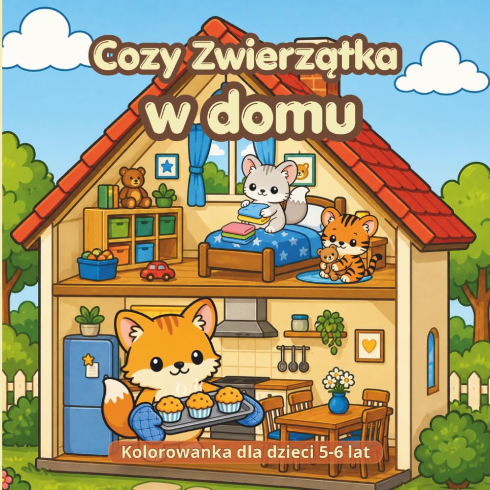 Cozy zwierzątka w domu: Kolorowanka dla dzieci