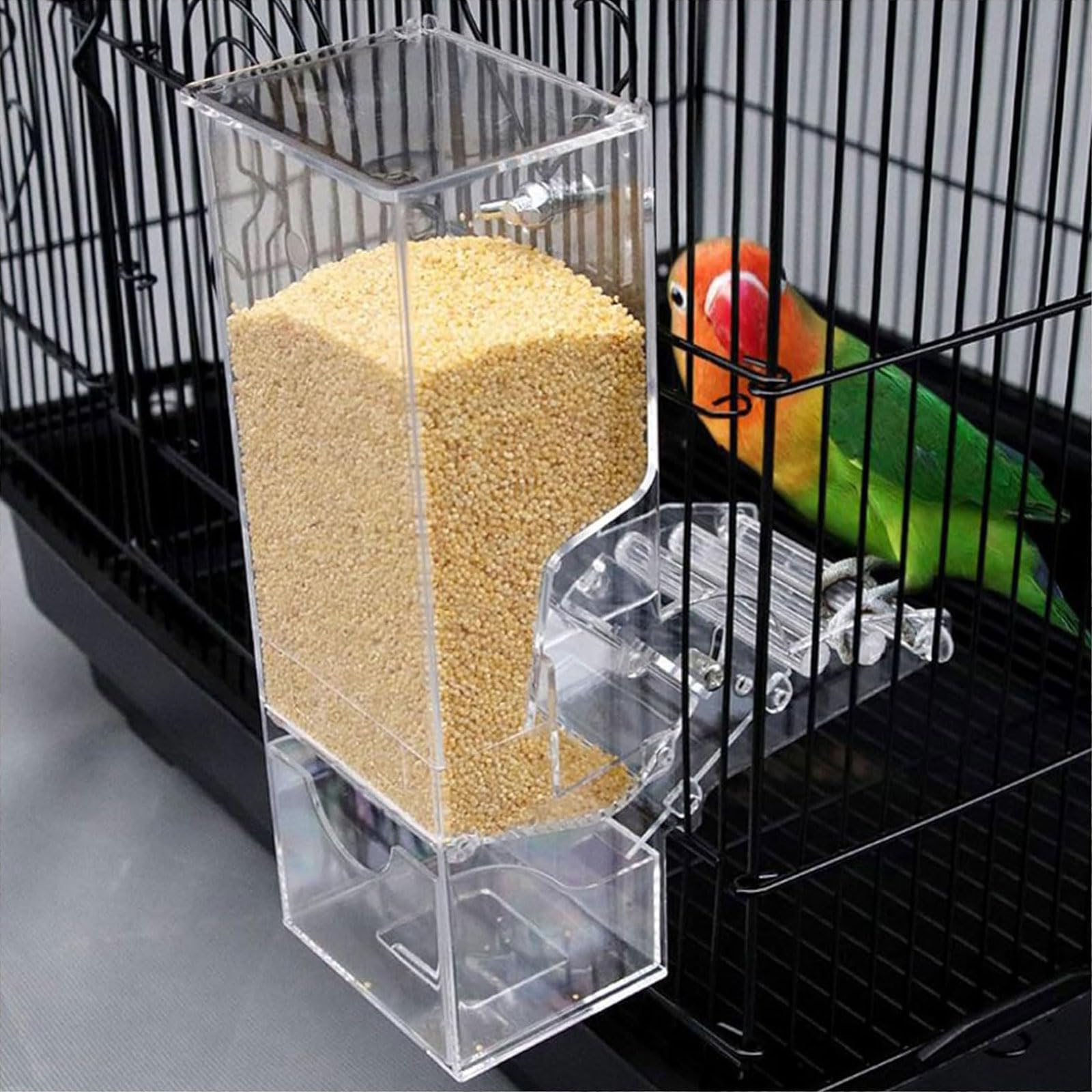 esmen Comederos Comederos para pájaros Transparentes de Gran Capacidad, comedero para pájaros Silvestres a Prueba de derrames, alimentador automático para pájaros para decoración de Jardines