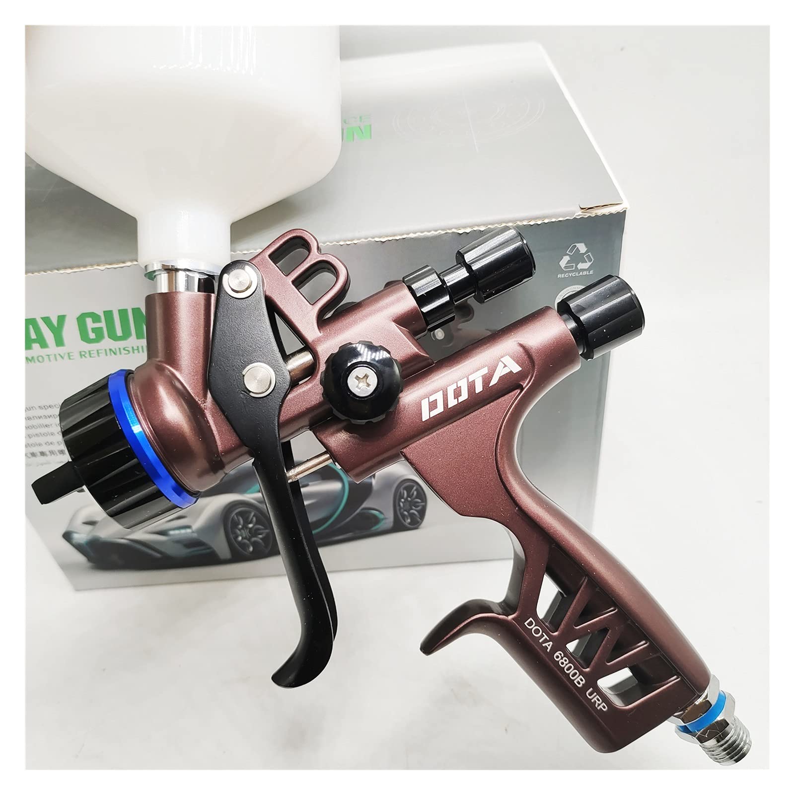 Pistola per verniciare HVLP 5000-6800B Pistola a spruzzo 1.3mm Pistola a spruzzo di Pittura a spruzzo di Pittura per Auto (Colore : Brown)