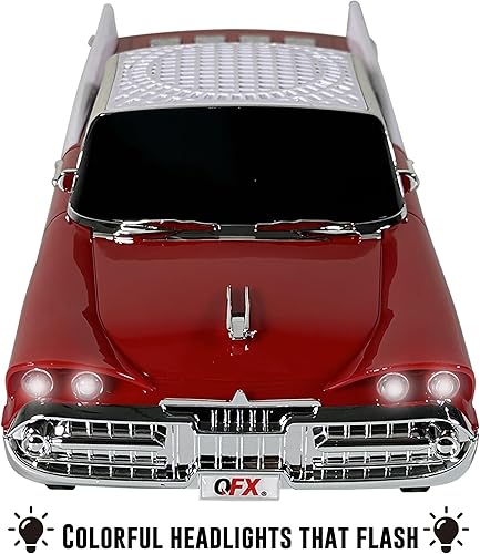 Miniatura 6 de QFX Altavoz Bluetooth 1959 Retro Classic para automóvil, altavoces duales de 2 pulgadas, enlace manos libres, micrófono integrado, radio FM y luces