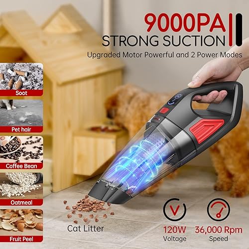 Miniatura 2 de Cordless Handheld Vacuum Cleaner with Large Battery, Powerful Suction - For Car, Pet Hair, Office and Home Cleaning