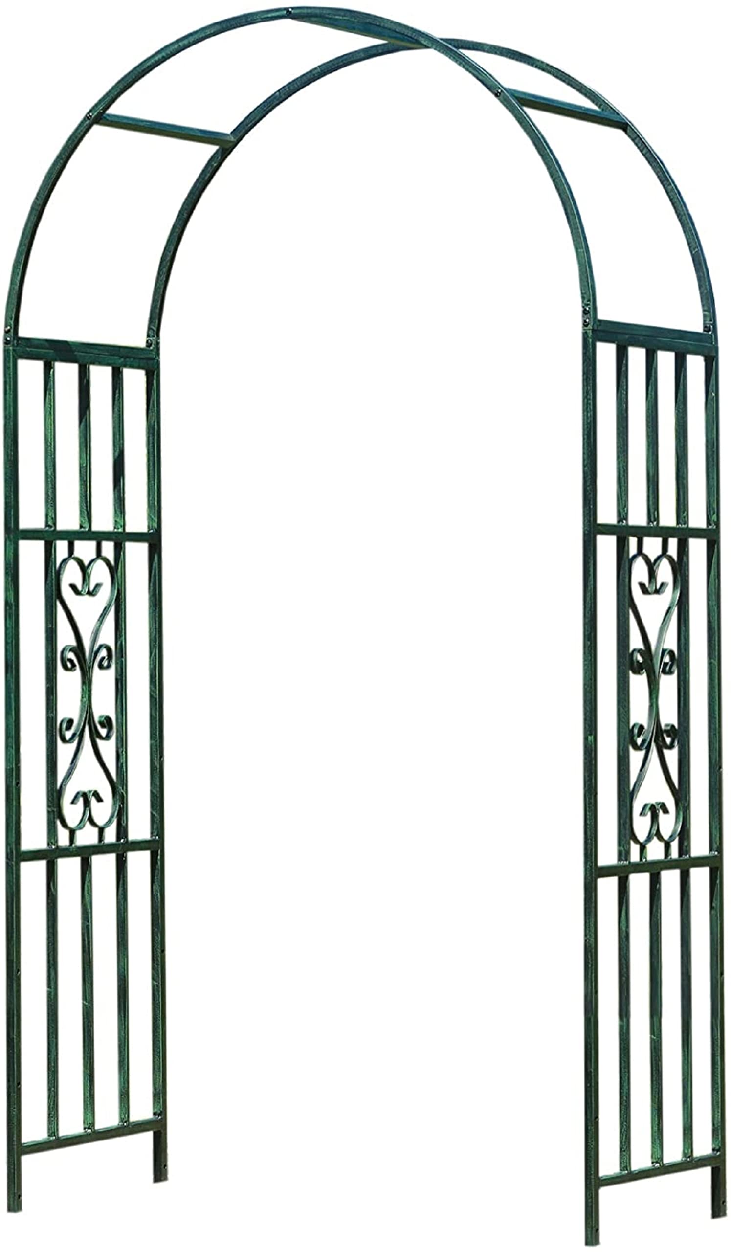 Kensington Garden Arch – 45" Wide x 82" High, Outdoor Metal Arbor Trellis for Climbing Plants and Weddings