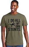 Go All Out I Do All My Own Stunts Injury Broken Leg Arm Recovery Mens Women Deluxe Soft T-Shirt