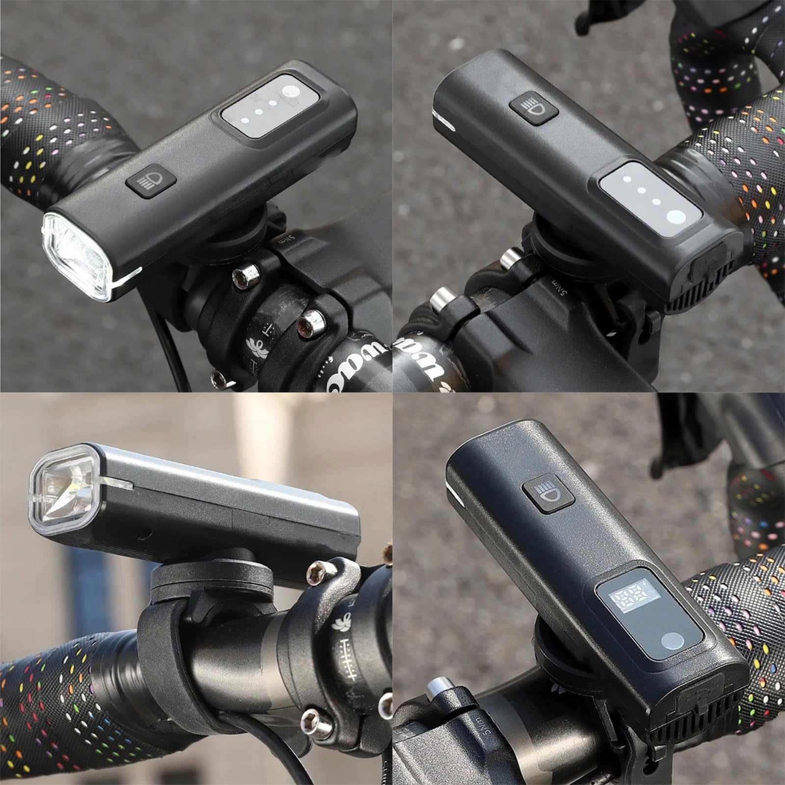 Lampada LED Bici Ricaricabile 900 Lumen – USB Type-C, Antiacqua, Manubrio Anteriore – Nero - Foto 4
