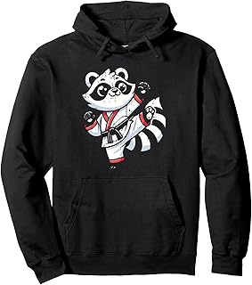Raccoon Jiu Jitsu Fighter Brazilian BJJ Martial Arts MMA Pullover Hoodie