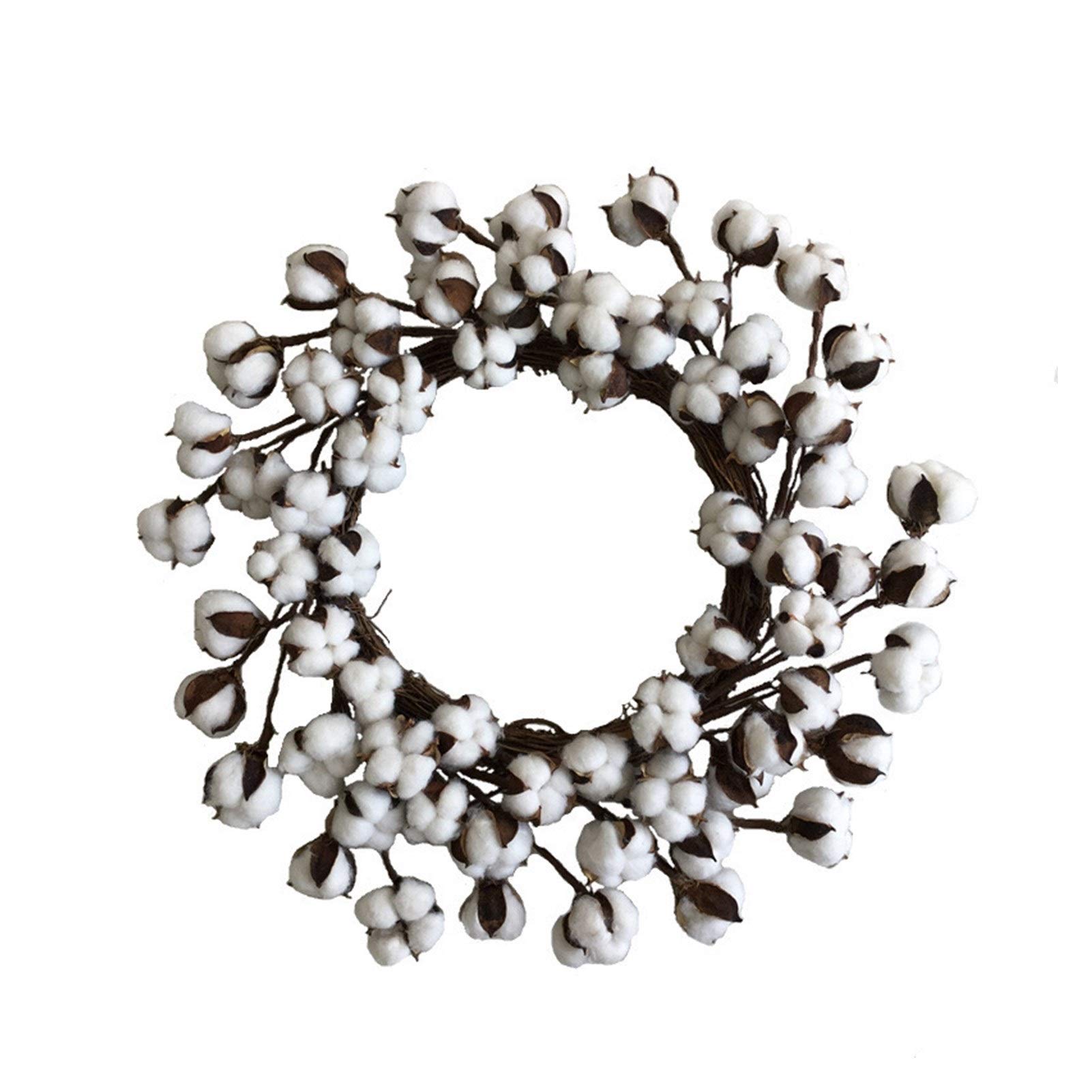 Guirlande de Noël artificielle et durable avec fleurs de coton pour table de fête