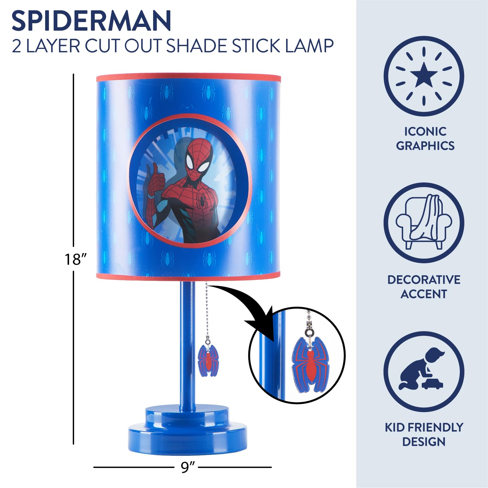 Amazon.com: Marvel Spider-Man Table Lamp,2-Layer Cut Out Shade
