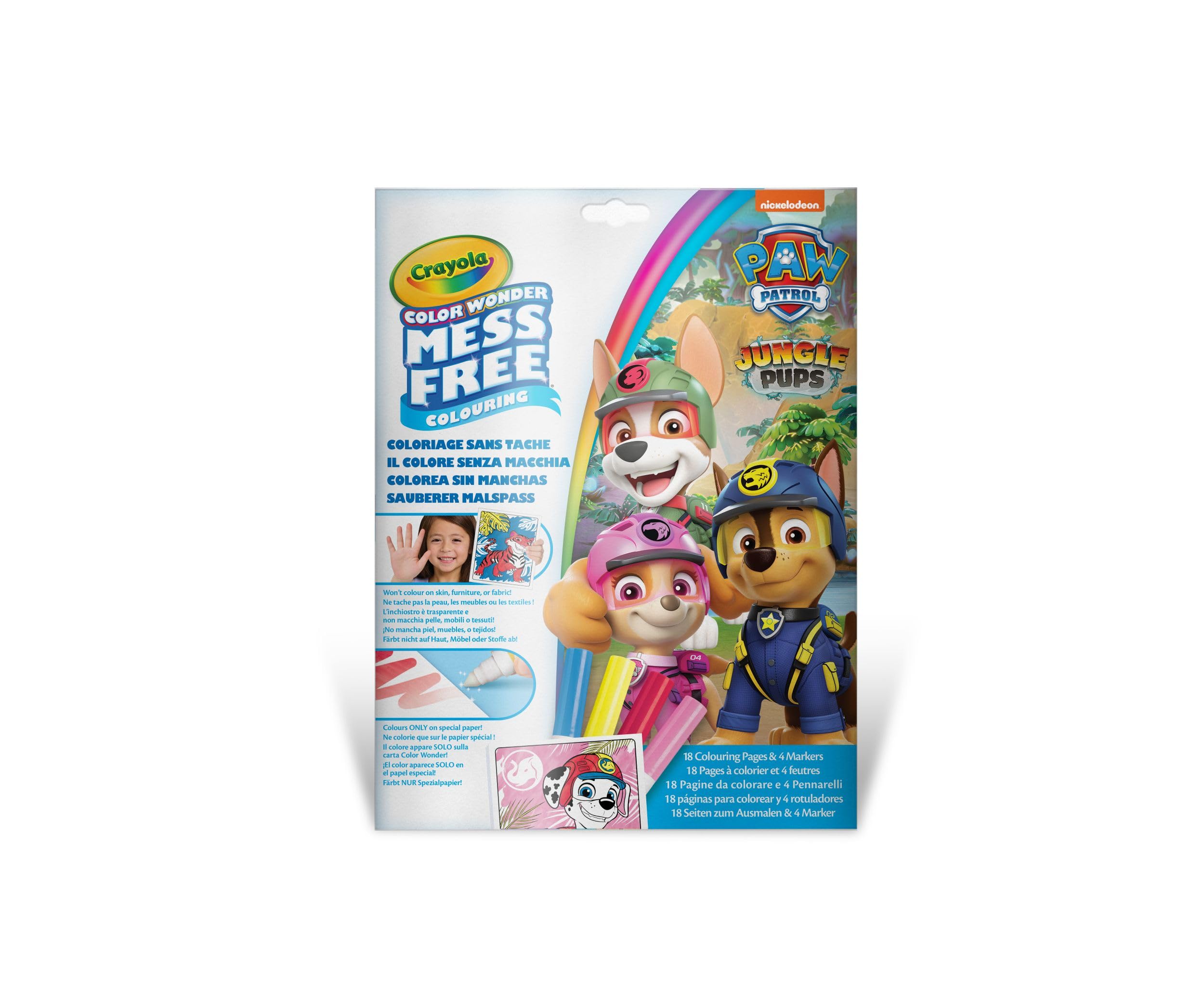 Crayola Color Wonder Pat' Patrouille - Feutres Magiques Sans Tache + Coloriage Paw Patrol - Dès 3 Ans