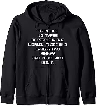 Amazon.com: Funny Nerdy 10 Types of people Binary Computer Science 