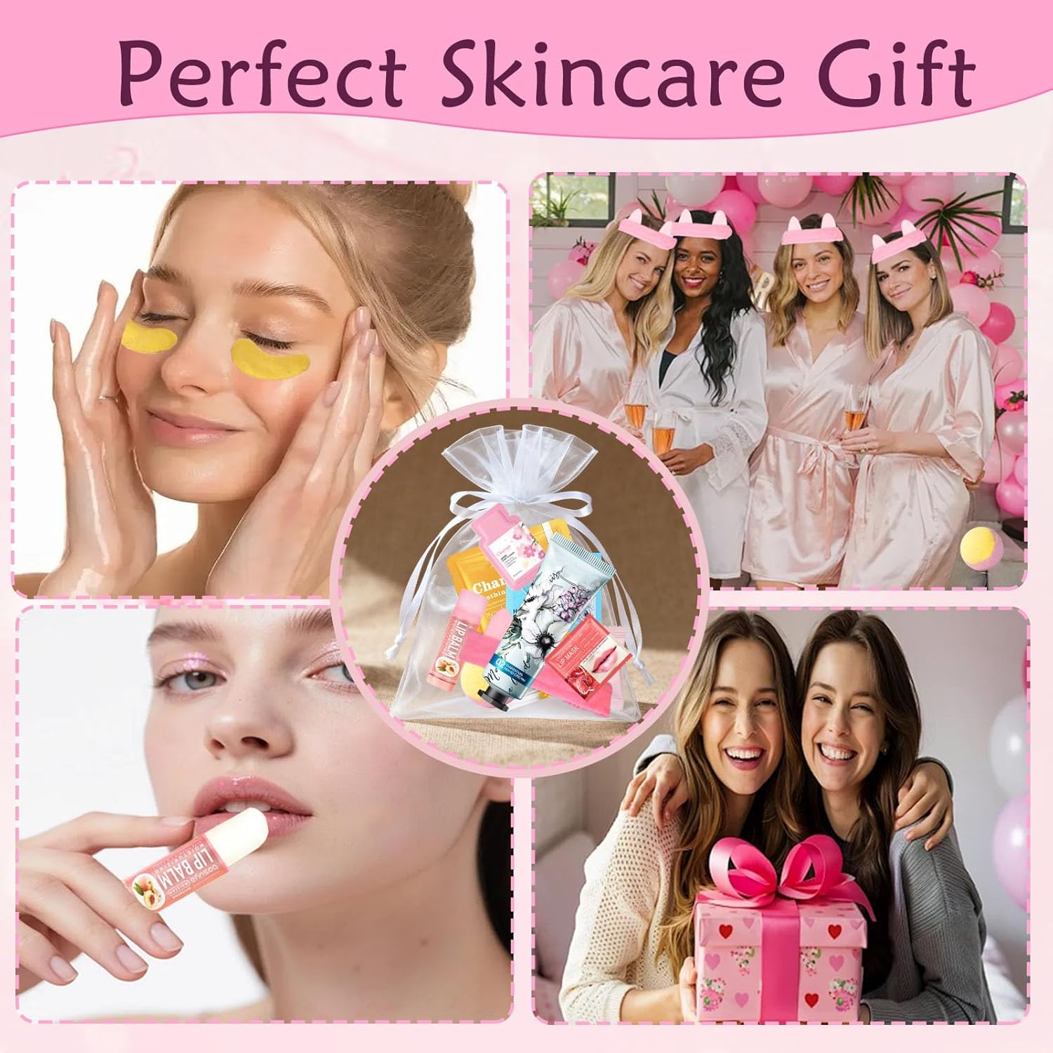 110 PCS Spa Party Supplies for Women, Spa Party Favors Include Face＆Lip Mask,Hand Cream,Under Eye Patches and Foot Bath Bombs,Spa Birthday and Sleepover Party Supplies,Sleepover Party Gifts