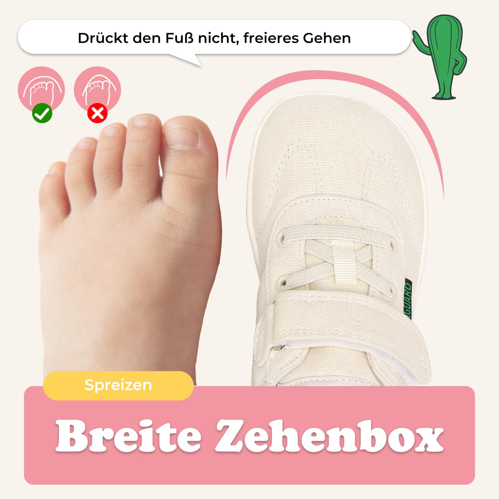 SAGUARO Barfußschuhe Mädchen rutschfeste Barfuß Hausschuhe mit Breite Zehenbox & Zero-Drop-Sohle,Gr.25-35