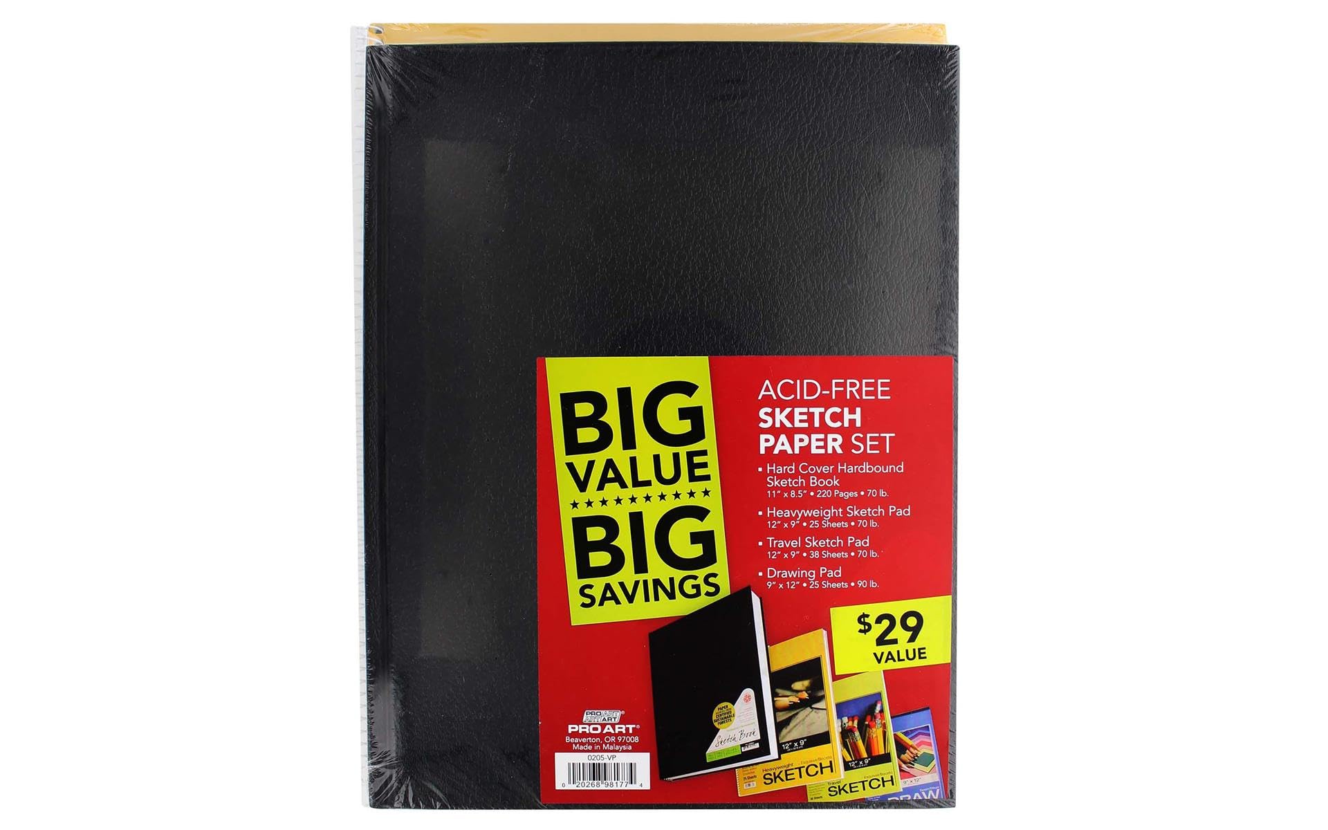 PRO ART Draw/Sketch/Hardbound Paper Value Pack, Multicolour
