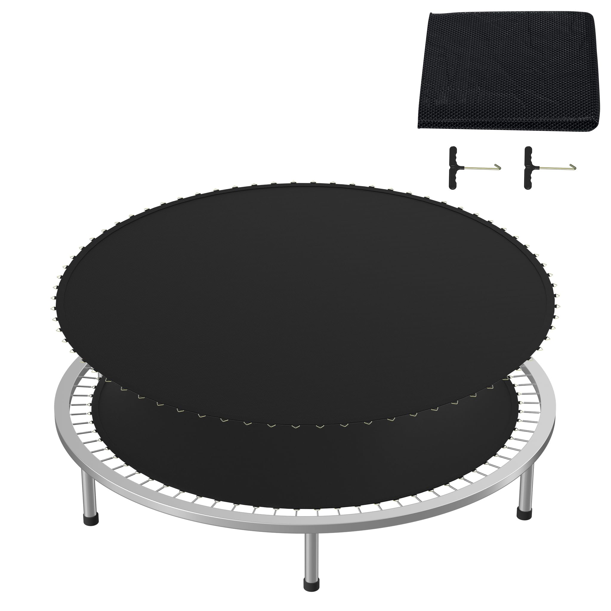 Yunvin Trampoline Replacement Mat, Trampoline Accessories with 72 Eyelets and 2 Spring Pull Tool, 8-Way Stitched, Using 14cm Springs, for 362 cm/12ft Jumping Mat
