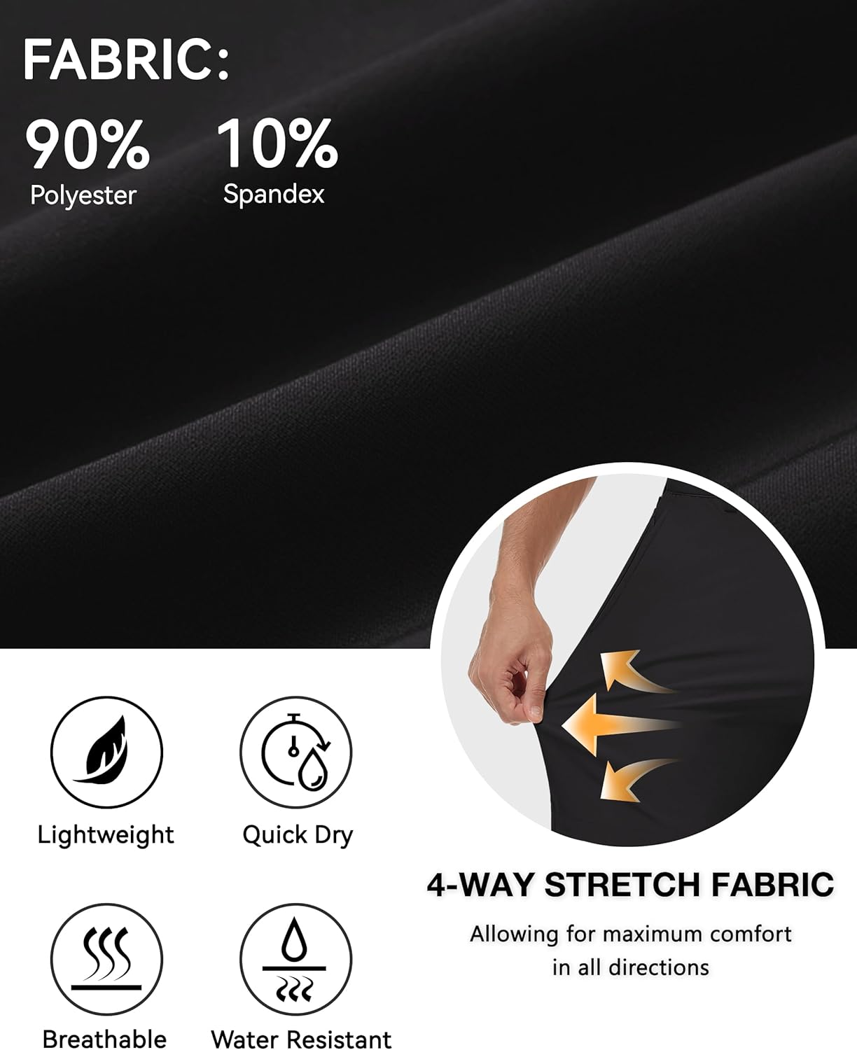 JWM 5" 7" Inseam Men's Golf Shorts Stretch Lightweight Hybrid Casual Work Dress Short with Multi Pockets Flat Front Quick Dry - Image 6