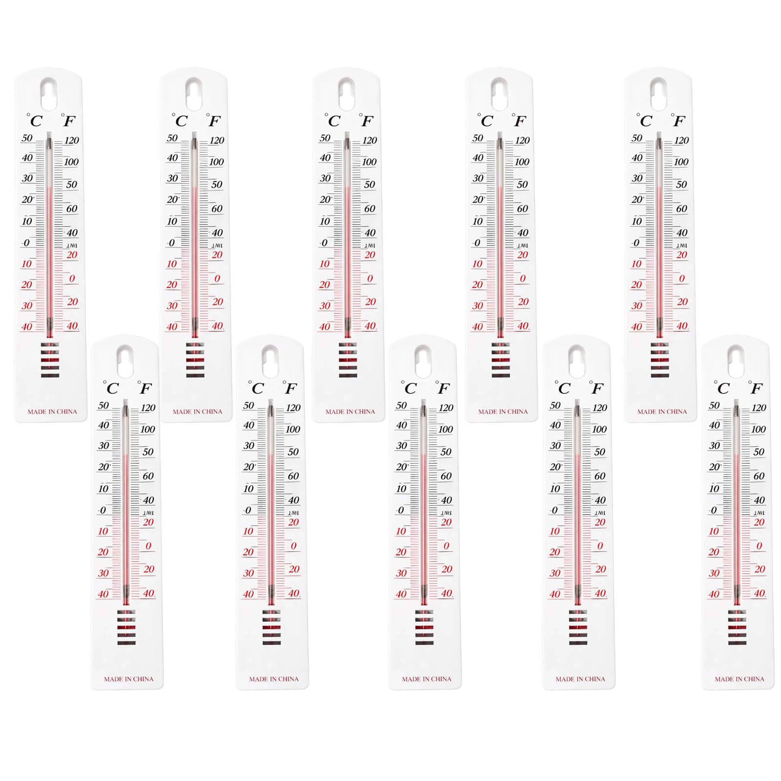 10PCS Garden Thermometer Outdoor, Room Thermometer, Indoor Outdoor Thermometer For Monitoring Temperatures, Suitable For Family Garden, Greenhouse, Office And Walls