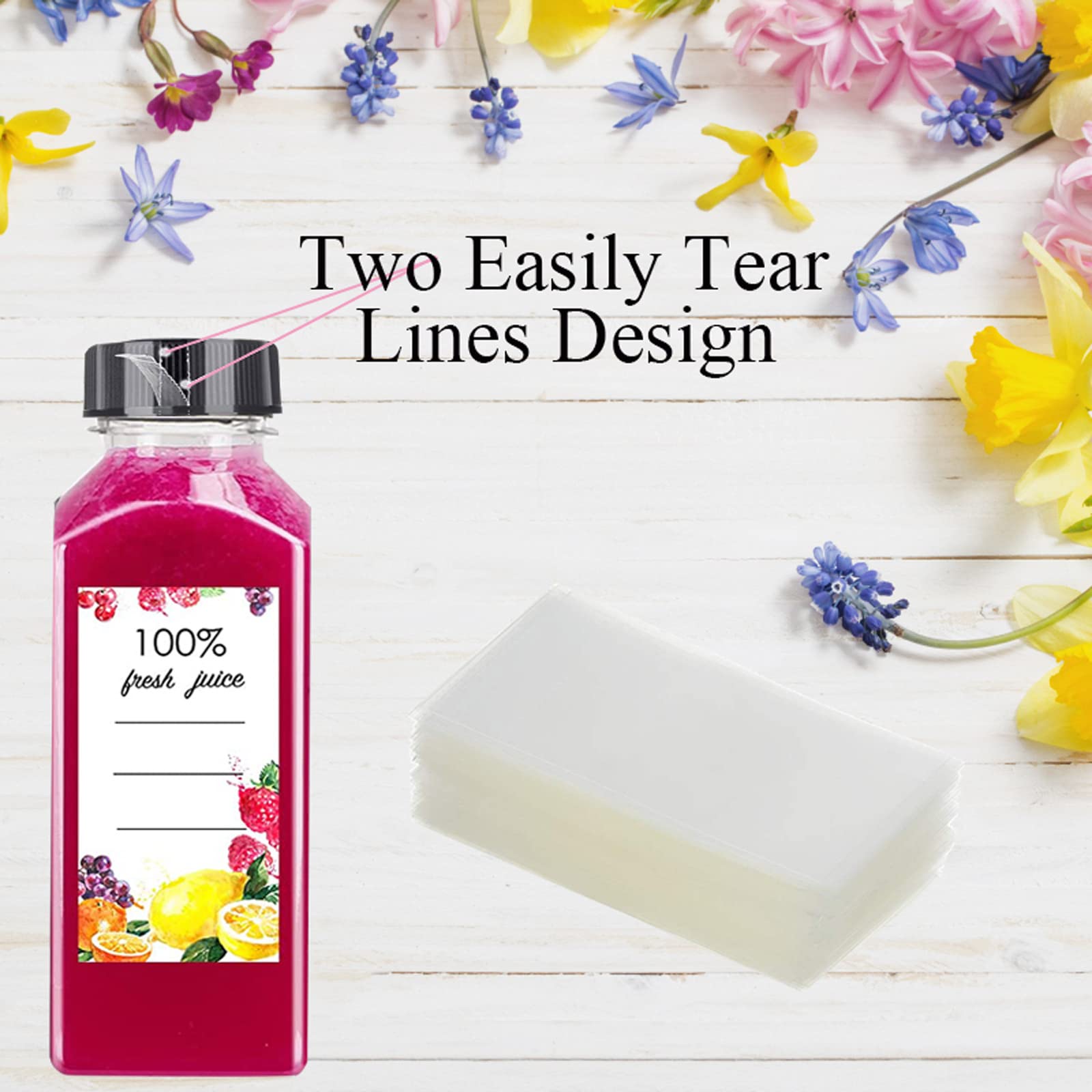 500 Pcs 45 X 30 Mm Film Perforé Transparent Film Thermorétractable En PVC Thermorétractable Ruban D'étanchéité Pour Bouteilles D'huiles Essentielles3/4" à 1