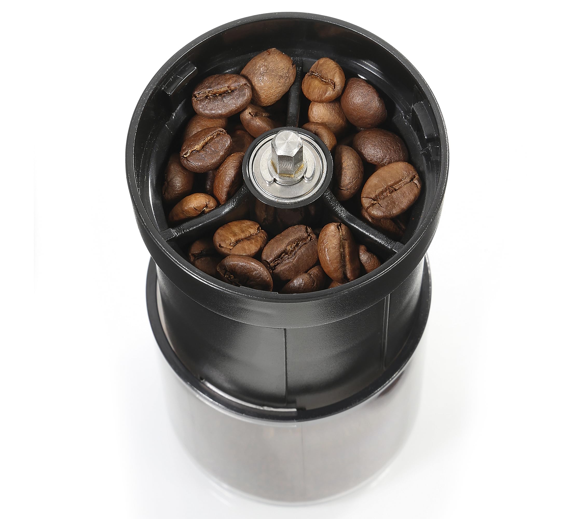 ZASSENHAUS Mini Master USB elektryczny młynek do kawy ze stali nierdzewnej z regulowanym mechanizmem mielącym, młynek do espresso z akumulatorem, szary