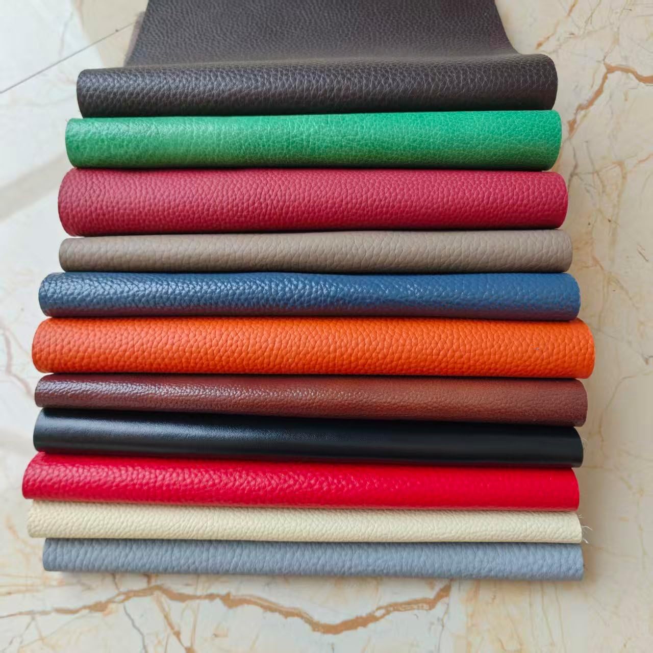10 PiecesGenuine Leather Scraps, 1.0-2.0mm Thick Mixed Color