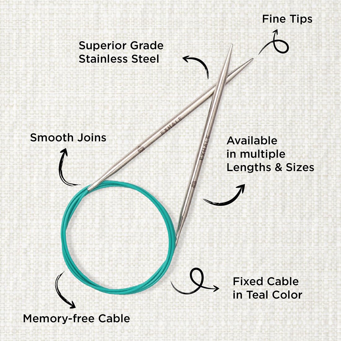 KnitPro Mindful Fixed Needle Set – 13cm Circular Knitting Pin Pairs with Accessories Mindful Serenity Set for Beginners, Professionals & Gift Set