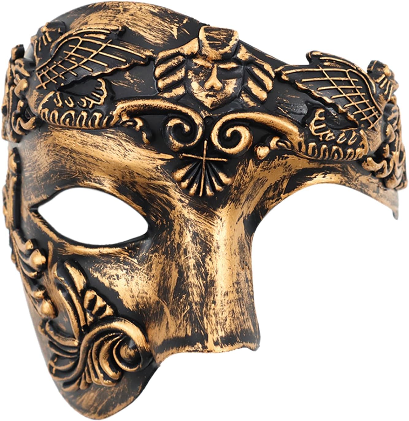 Oidea Masquerade Mask for Men: Retro Phantom Of The Opera Mask Vintage One Eyed Half Face Roman Warrior Masks Prom Costume Mardi Gras Carnival Venetian Masks