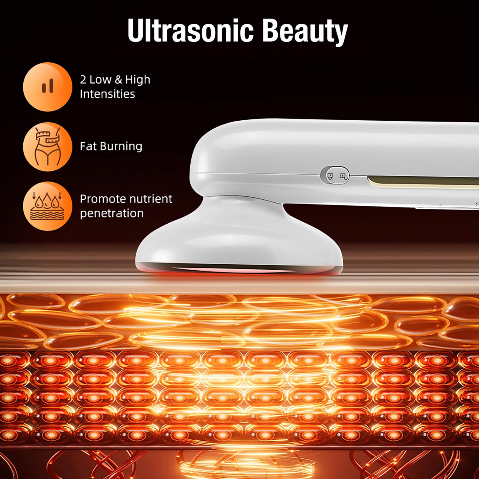 Radiofrecuencia Facial,Masajeador Ultrasónico 3 En 1 Terapia Luz Infrarroja EMS Máquina Terapia Ultrasónica Dispositivo Eléctrico para Rostro, Brazos, Cuello, Pies y Cuerpo