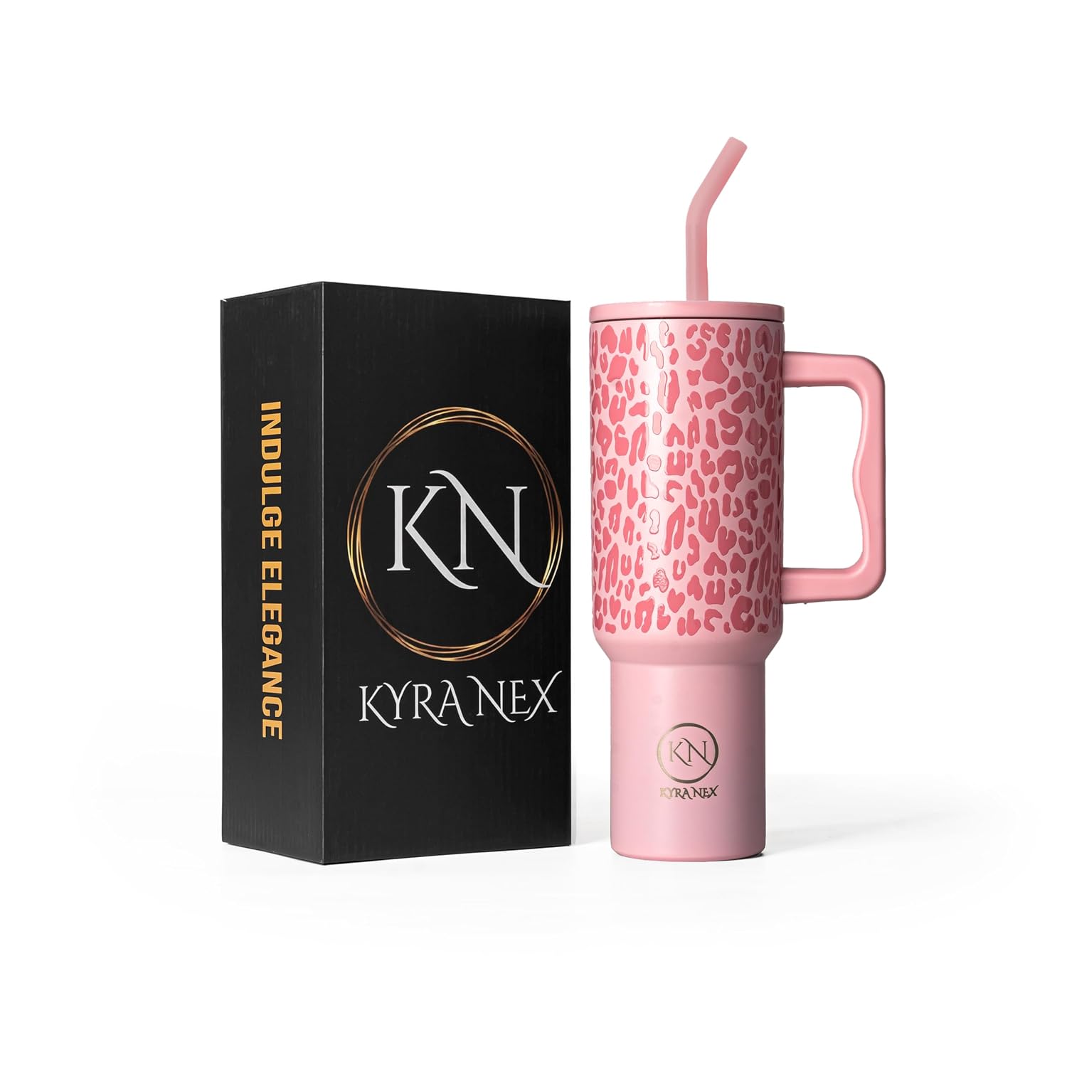 Kyra Nex 1200ML Stainless Steel Tumbler with Handle & Lid, 2 Straws – Large Travel Mug Water Cup for Gym, Office & Outdoor...