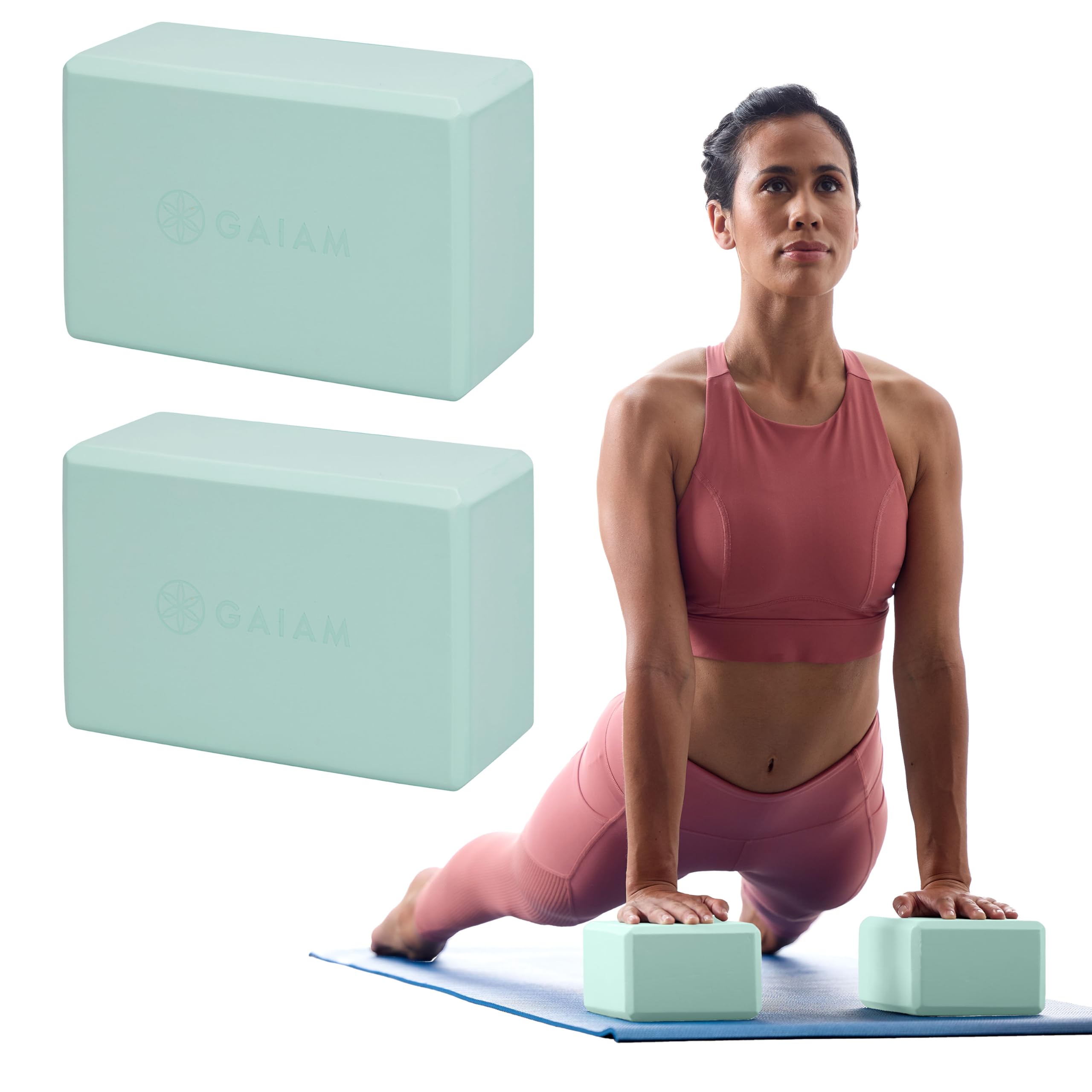 Gaiam Yoga Block - Supportive Latex-Free EVA Foam Soft Non-Slip Surface for Yoga, Pilates, Meditation