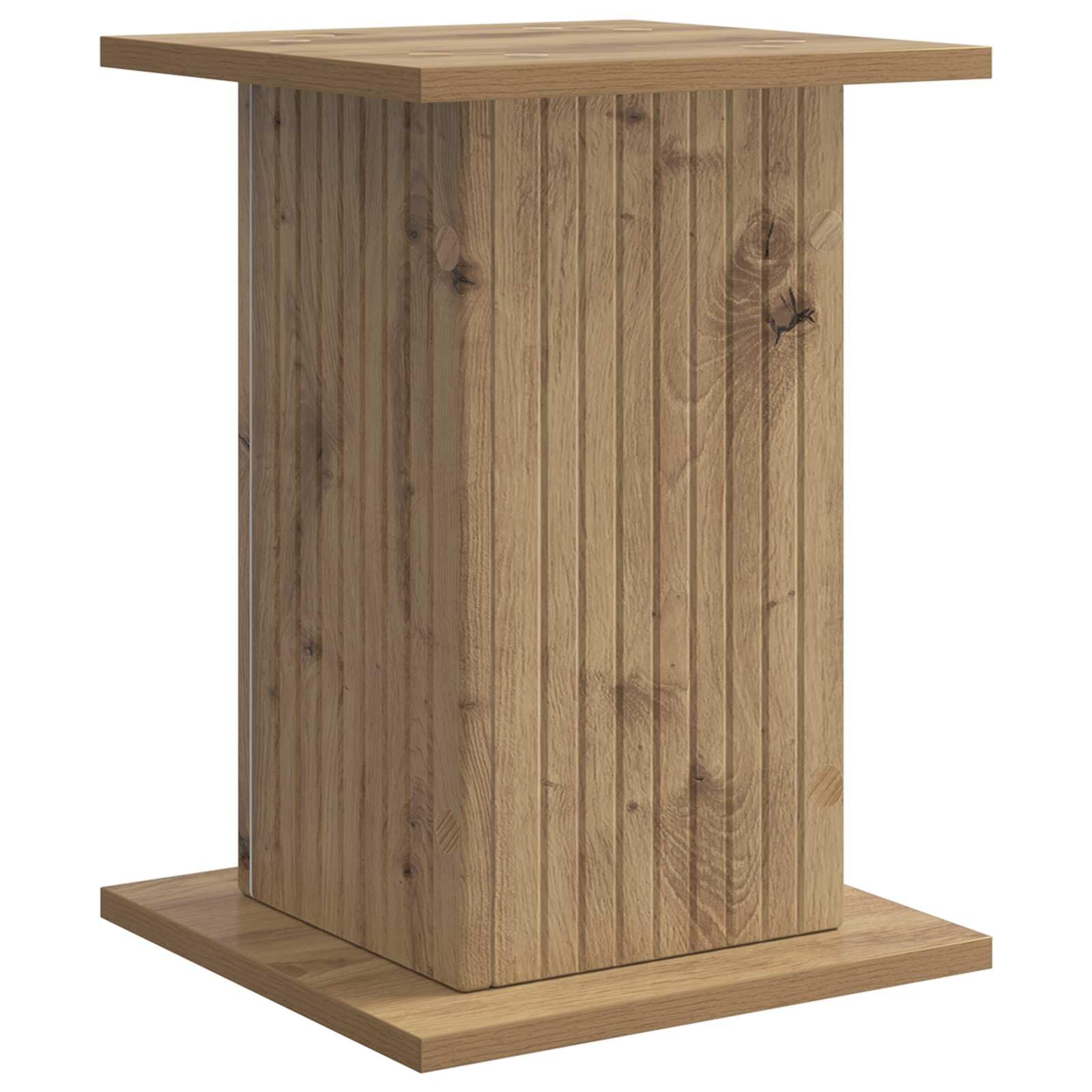 Hothingwell Pflanzenständer, 2 Stück, Eiche, 30,5 x 30 x 43 cm | Feuchtigkeitsbeständiges Holzwerkstoff, klares modernes Design, einfache Pflege mit feuchtem Tuch