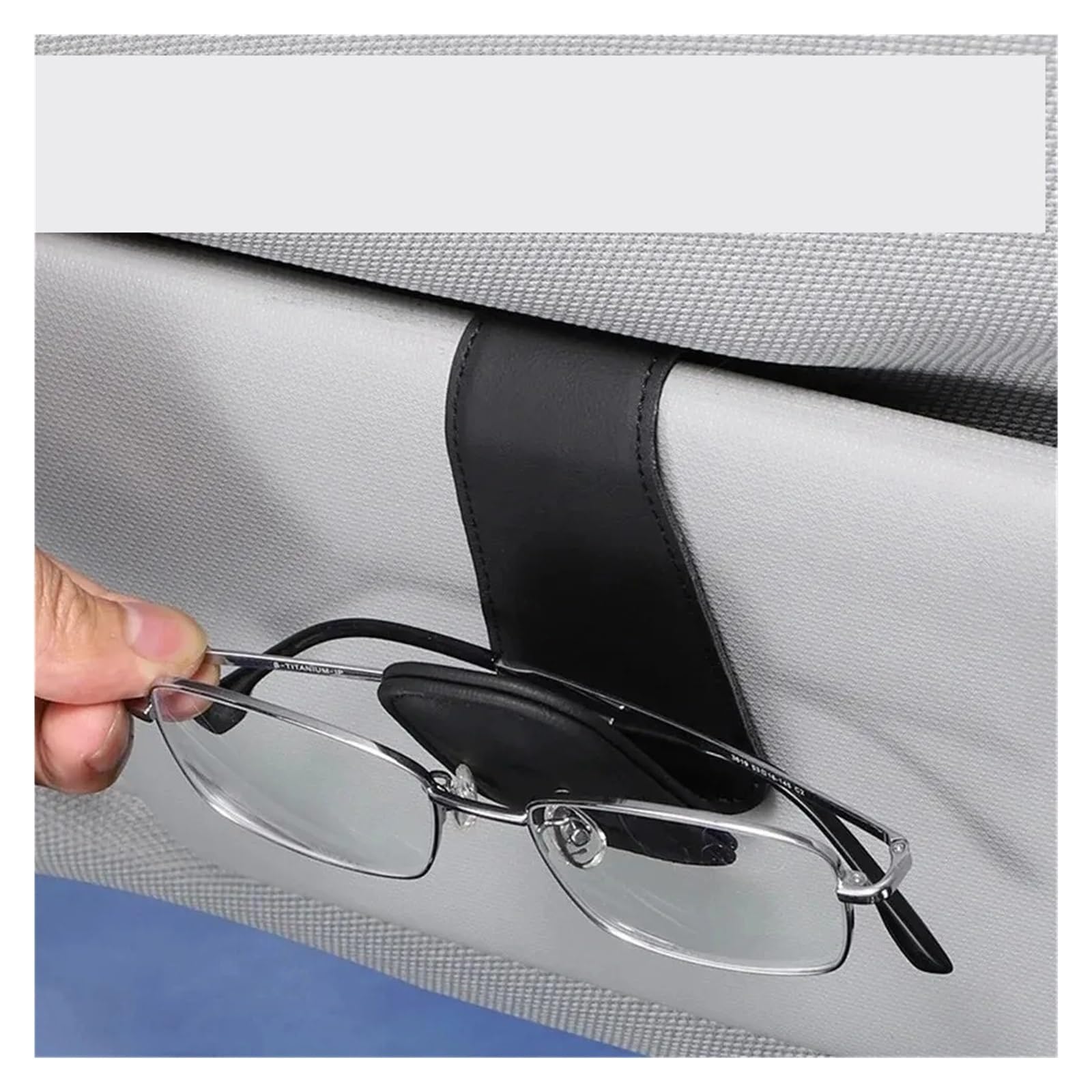 Porta Occhiali per Auto per Clip per Gancio per Occhiali in Pelle con Visiera Parasole Automatica Universale Porta in Portaoggetti Magnetico Multifunzione(Brown)