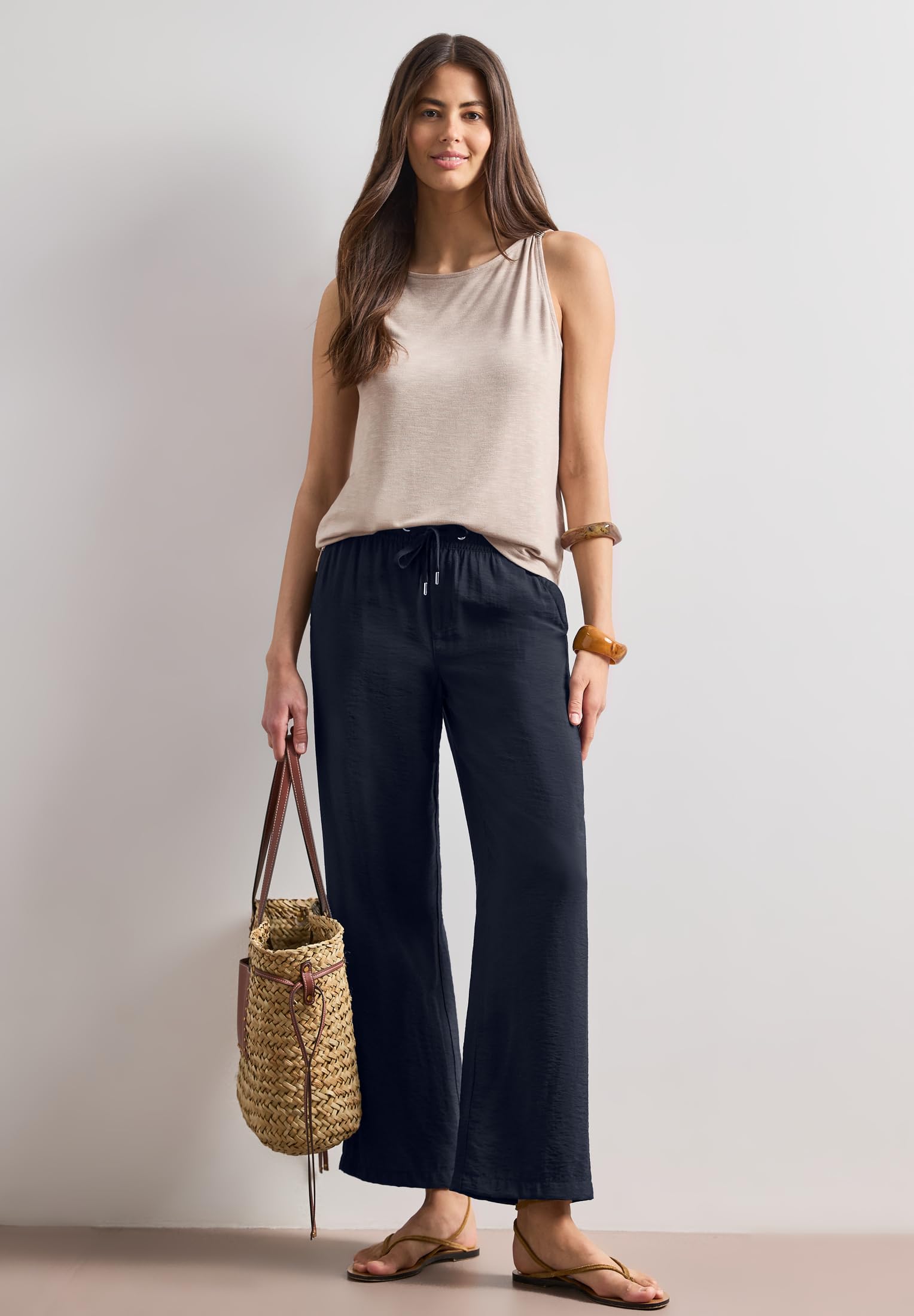 Street One Damen High Waist Wide Leg Hose im Loose Fit 3817703