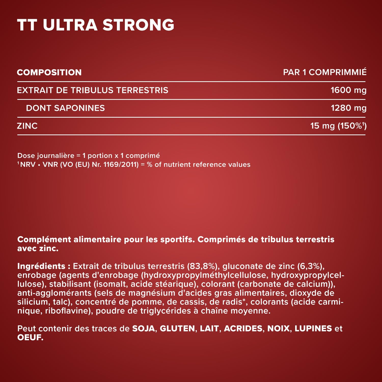 IronMaxx – Tribulus Terrestris – 180 comprimés – Complément alimentaire au zinc pour le sport & la nutrition