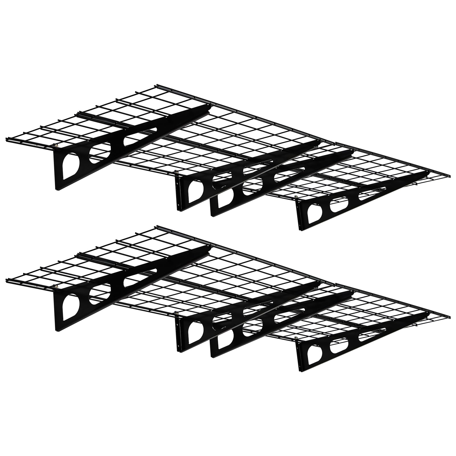GarveeLife Alta resistencia y capacidad de carga - Estante de pared metálico para garaje - Soporta hasta 725 kg - Ajustable y multifuncional para garaje, cocina, lavandería, almacén y taller - 2x6