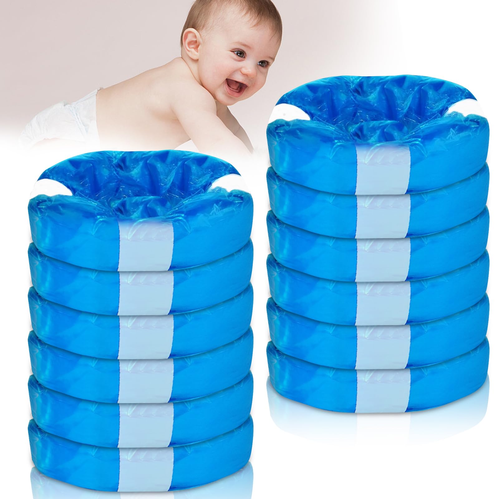 Paquets De Recharge Pour Couches 12 Pièces : Sacs De Élimination Des Couches Robustes Et Anti-Odeurs, Pratiques Pour La Vie Quotidienne, Bleu
