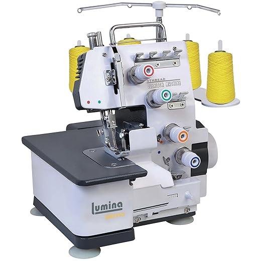 Lumina Sienna Serger Sewing Machine - Semi-Industrial Sergers & Overlock Machines with Durable Metal Frame, 3-4 Serger Thread Capability - Overlocker Sewing Machine for Heavy Duty Fabric