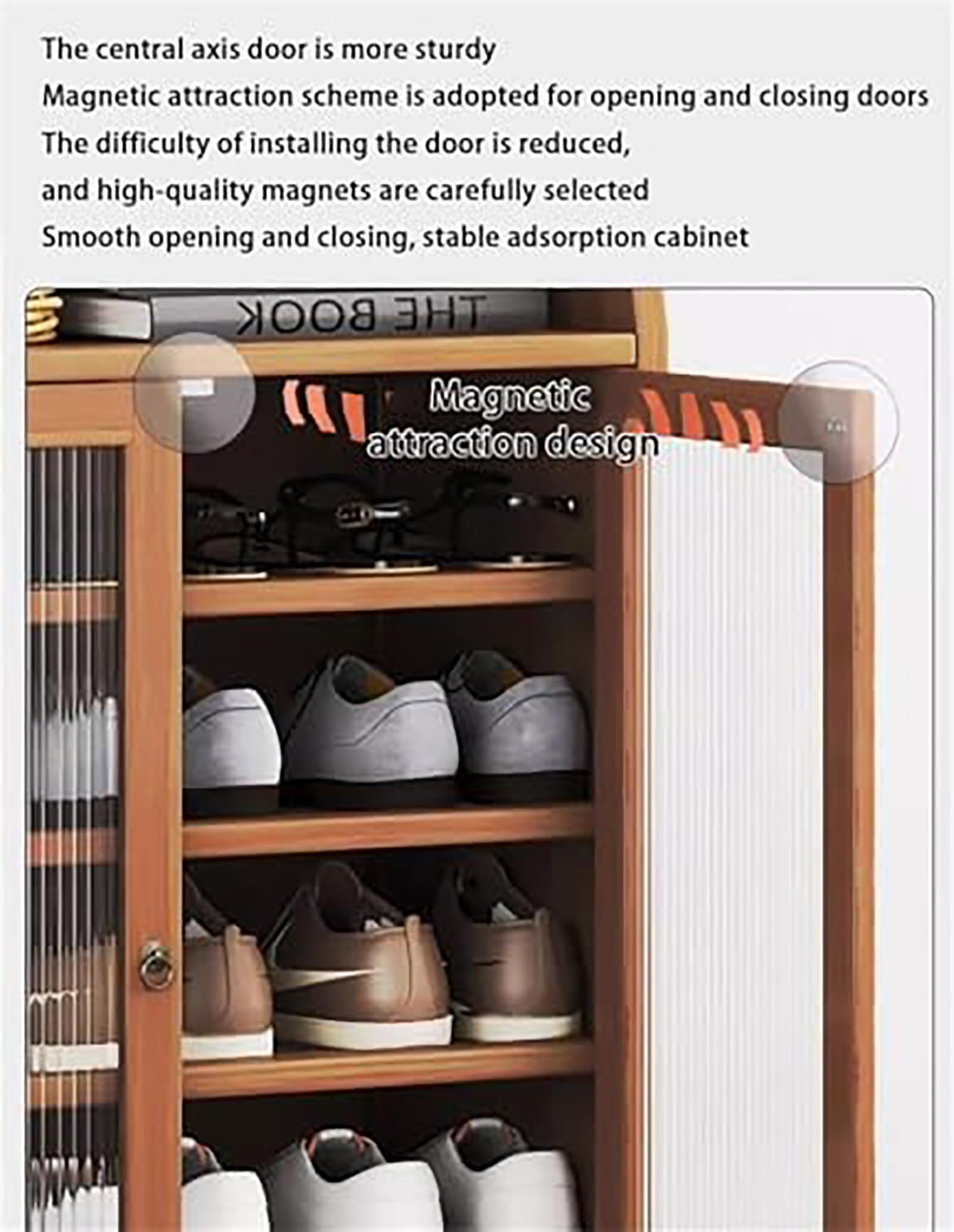 AVSMGP Zapatero Delgado De Bambú con Puertas, Armario para Guardar Zapatos De Gran Capacidad- Zapatero Independiente Oculto- para Dormitorio, Aula, Comedor Y Garaje,90 * 31 * 100CM