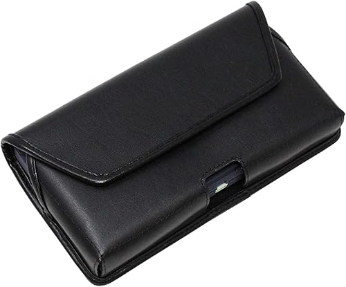 Miniatura 7 de Turtleback Funda hecha para Note 20 Ultra compatible con OB Defender o fundas voluminosas, bolsa de cuero negro, horizontal resistente fabricada en