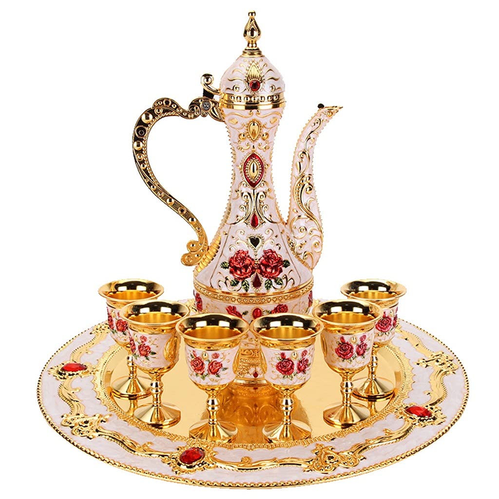 TYUHDUYUR Peacock Zinc Alloy Wine Separator European Wine Dispenser Relief Relief Wine Pot Set