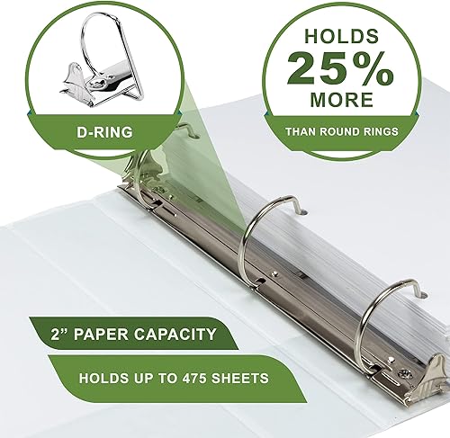 Vista 133 de Samsill - Carpeta de anillos redondos de 3 pulgadas, respetuosa con el medio ambiente, con certificado USDA Biobased, colección de moda, paquete