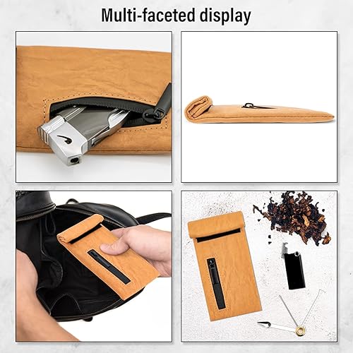 Miniatura 5 de Bolsa a prueba de olores: bolsa de almacenamiento impermeable con barrera contra olores para hierbas, café, especias, discreta funda de cuero para