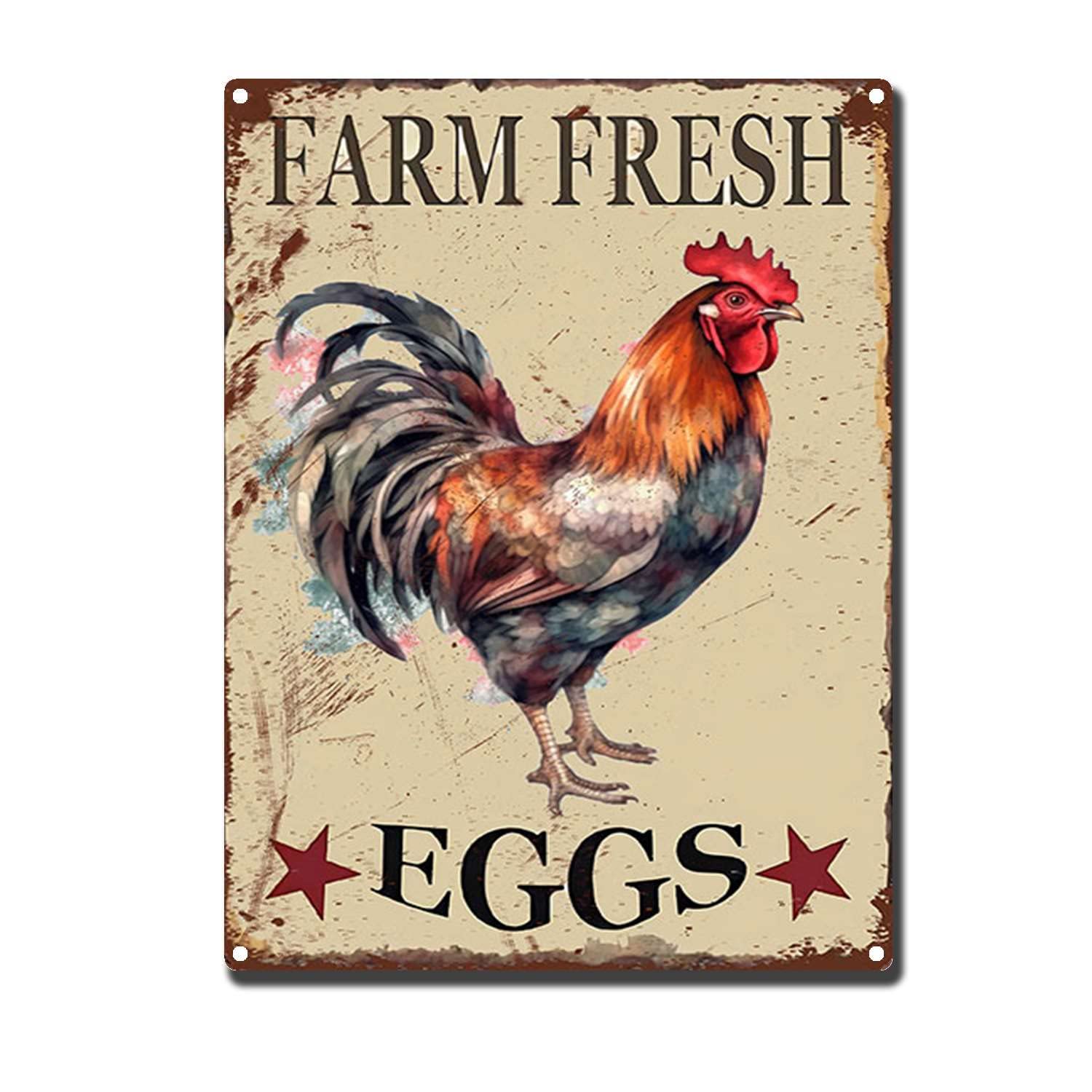 HYCLAM Vintagemetal SignFarm Fresh Eggs The Kitchen Sign Retro Funny Art Decorative Iron Picture 12x16inch-Tin Sign