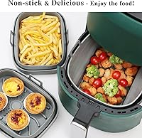 Vista 7 de Aichoof Forro rectangular para freidora de aire, olla redonda de silicona reutilizable, diseño de filtro de aceite antiadherente, tapete de cocina