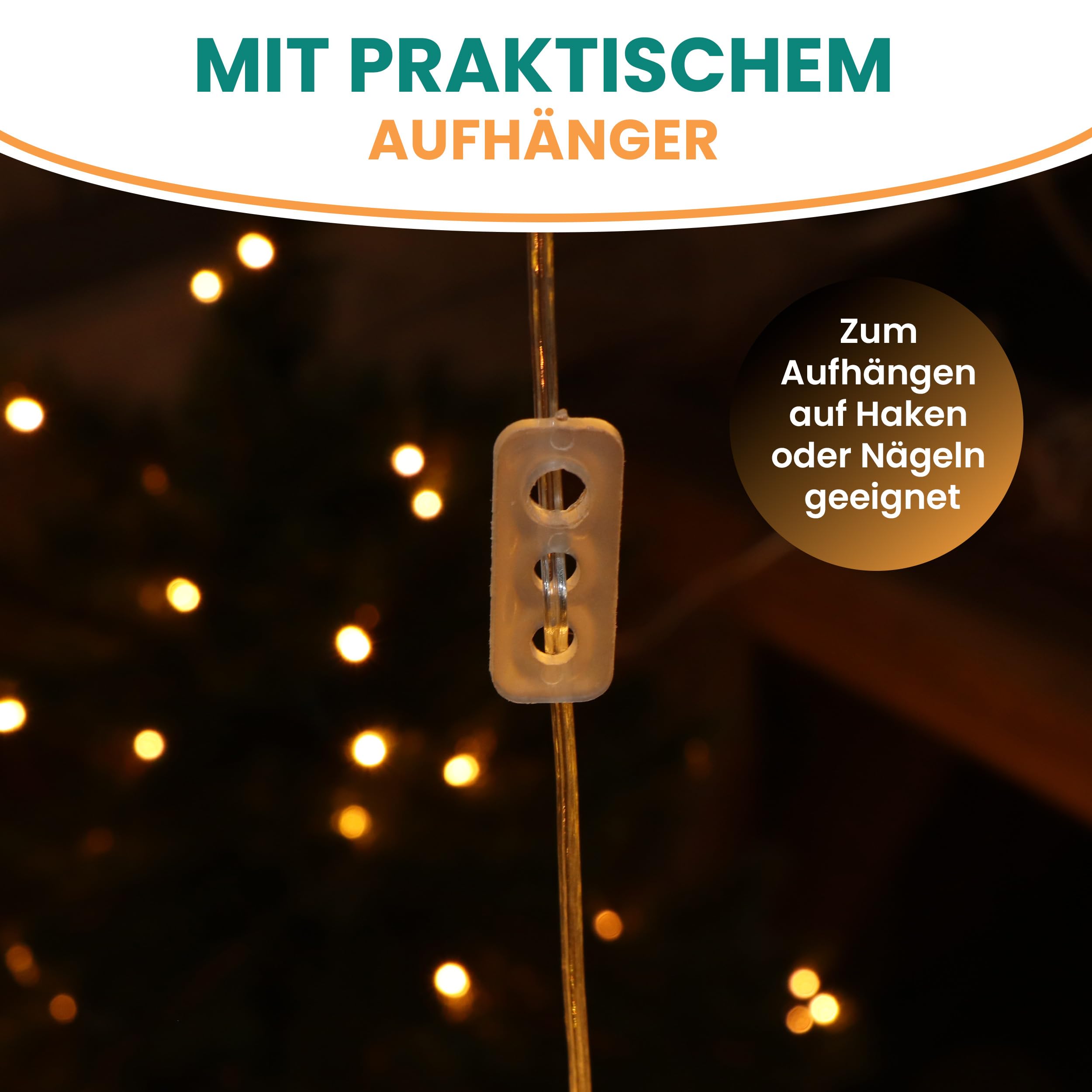 Gartenpirat LED Goldstern Ø 45 cm warmweiß beleuchtet 120 LED mit Timer-Funktion hängende Weihnachtsdeko mit Befestigung für Innen & Außen